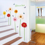 Colorful Flowers With Butterflies Wall Sticker Silence Love Wallpaper For Bedroom Women Living Room Decor Wall Mural - Wall Stickers - Image 3
