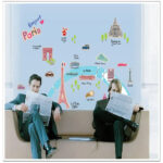 Creative French Landscape City Vinyl Art DIY Wall Stickers Eco-friendly Living Room Home Decor Mural Decal Wallpaper AY9088 - Image 3