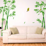 Creative Green Bamboo Wall Stickers Pastoral Style Plane Poster Decals Diy Removable Waterproof Wallpaper For Living Room Decor Xh0779 - Image 2
