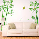 Creative Green Bamboo Wall Stickers Pastoral Style Plane Poster Decals Diy Removable Waterproof Wallpaper For Living Room Decor Xh0779 size 60x90  xh0779c - Image 2
