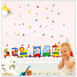 Cute Animal Train Wall Sticker Decal Vinyl Art kids Baby nursery Room Cartoon Decor Home Decor - Image 2