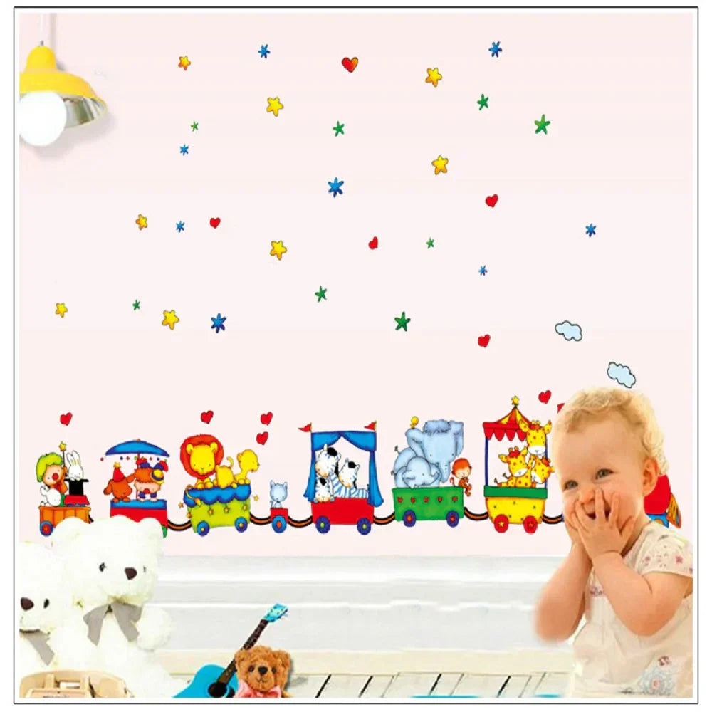 Cute-Animal-Train-Wall-Sticker-Decal-Vinyl-Art-kids-Baby-nursery-Room-Cartoon-Decor-Home-Decor_1024x1024_41e40c51-8b90-41e3-89fb-ca49141fe114 Cute Animal Train Wall Sticker Decal Vinyl Art kids Baby nursery Room Cartoon Decor Home Decor - Image 1