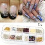Nail Rhinestones 3D Crystal AB Clear Nail Stones Gems Pearl DIY Nail Art Decorations -d3