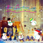 Wall Stickers Window Glass Festival Decals Music snowman Christmas Decorations xl838 - Image 3
