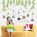 Green Leaves Vines Photo Frame Wall Sticker Home Decor Removable Vinyl Mural art Decals Living Room Decoration xl9003a - Image 2