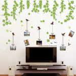 Green Leaves Vines Photo Frame Wall Sticker Home Decor Removable Vinyl Mural art Decals Living Room Decoration xl9003a - Image 3