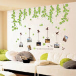 Green Leaves Vines Photo Frame Wall Sticker Home Decor Removable Vinyl Mural art Decals Living Room Decoration xl9003a - Image 4