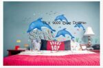 Xh9002 Wall Sticker / Stiker Dinding Blue Dolphin - Image 4