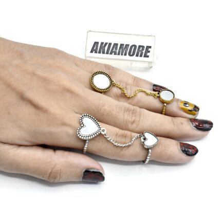 Punk Cool Hip Pop Rings Multi-layer Adjustable Chain Four Open Finger Rings Alloy Women Rotate Rings for Women Party Gift