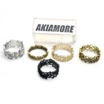 pack of 5 personality knuckle rings with heart and inlay rhinestone design in burnished in gold tone - Image 2
