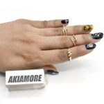 pack of 3 exquisite personality knuckle rings with stars and coin inlaid rhinestone design in burnished