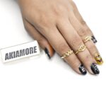 pack of 3 exquisite personality knuckle rings with stars and coin inlaid rhinestone design in burnished - Image 2