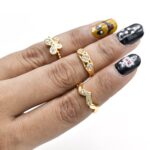 pack of 3 exquisite personality knuckle rings with stars and coin inlaid rhinestone design in burnished - Image 5