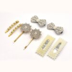 New 4pcs Fashion Women Girls Pearl Hair Shell Hairpin Crystal Rhinestones Hairpins Barrette Hair Accessories - Image 2
