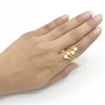 Fashion zircon gold-color v shaped ring double layers women new Ring For Women - Image 2