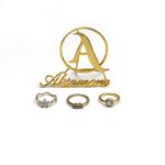 3 Pair Female Golden Party Ring Set Fashion  Round Engagement Rings For Women - Image 4