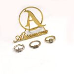 3 Pair Female Golden Party Ring Set Fashion  Round Engagement Rings For Women - Image 5