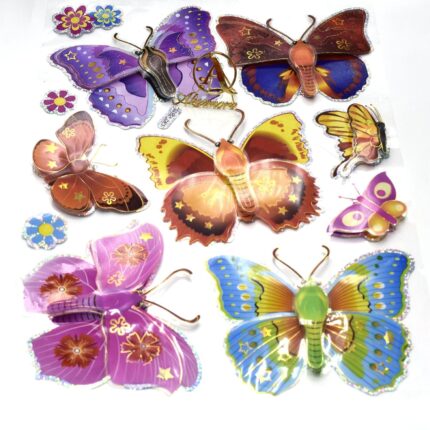 Pack of 8 7d muti &colorful butterflies