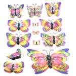 Pack of 10 colorful butterflies