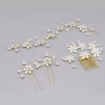 1 Set Wedding Headdress Accessories Hearband Haripin Handmade Flower Pearl Hair Band Headdress Flower Girl Hair Vine - Image 4