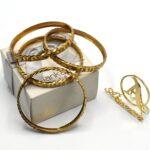 4Pcs Gold Color Bangles for Women Girls Fashion African Arabian Jewelry Bracelet Bangle bl28gde1j-6