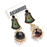 Fashion Colorful Tassel Indian Jhumka Earrings For Women Ethnic Vintage Gold Alloy Oxidized Bell Dangle Earrings - Image 3