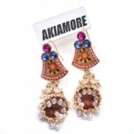 Fashion Colorful Tassel Indian Jhumka Earrings For Women Ethnic Vintage Gold Alloy Oxidized Bell Dangle Earrings - Image 4