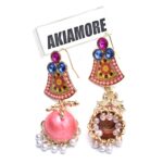 Fashion Colorful Tassel Indian Jhumka Earrings For Women Ethnic Vintage Gold Alloy Oxidized Bell Dangle Earrings - Image 5