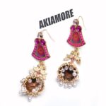Fashion Colorful Tassel Indian Jhumka Earrings For Women Ethnic Vintage Gold Alloy Oxidized Bell Dangle Earrings - Image 9