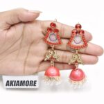 Fashion Colorful Tassel Indian Jhumka Earrings For Women Ethnic Vintage Gold Alloy Oxidized Bell Dangle Earrings - Image 11
