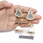 Fashion Colorful Tassel Indian Jhumka Earrings For Women Ethnic Vintage Gold Alloy Oxidized Bell Dangle Earrings - Image 14