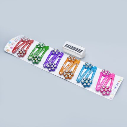 6 pair Mix Color Styles Flower  Hairpins Barrettes Lovely Kids Girls 3cm Multicolor Hair Clip Headwear Accessories