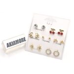 New Stainless Steel Trendy Brand Korean Earrings Shiny Ball Crystal Stud Earring For Women