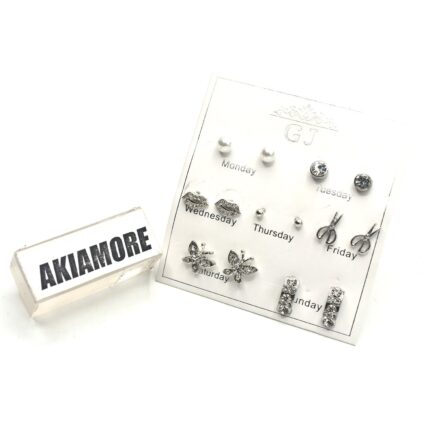 7Pair/Set Crystal Stud Earrings New Rhinestone imitation Pearl Earrings for Girls Tiny Ear Studs Pendientes