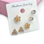 3 Pairs/Set Gold Color Twisted Irregular Earrings  Geometric Earrings for Women Minimalist Small Earrings - Image 2