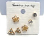 3 Pairs/Set Gold Color Twisted Irregular Earrings  Geometric Earrings for Women Minimalist Small Earrings - Image 3