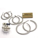 Pack of 3 Pair Sliver Bali And Hoop Earring For Girl - Image 3