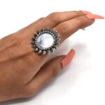 Black Mirror Adjustable Finger Ring