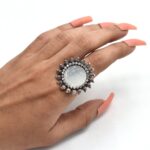 Black Mirror Adjustable Finger Ring - Image 2