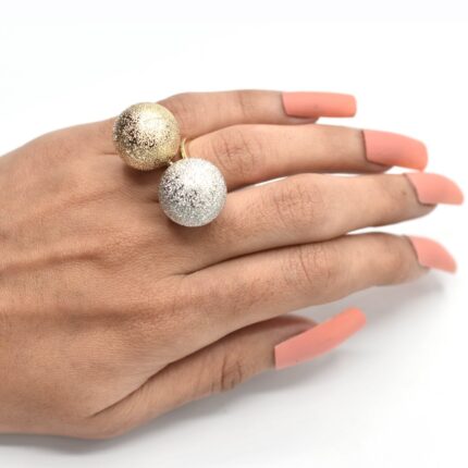 Oxidised Golden silver Adjustable Finger Ring