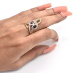 Golden Color Cross Circle Zircon Gold Plated Rings For Women / Girls - Image 2