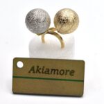 Oxidised Golden silver Adjustable Finger Ring - Image 2