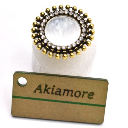 Golden Black Mirror Adjustable Finger Ring