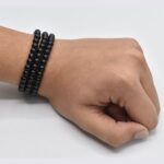 Black Bead Charm Bracelet For Men btfrbka4i-3 - Image 2