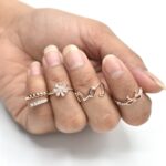 Pack Of 4 - Shiny Punk Style Golden Mid Ring Set - Small - Image 3