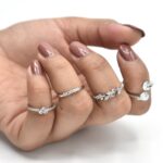 Pack Of 4 - Shiny Punk Style Golden Mid Ring Set - Image 2