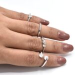 Pack Of 4 - Shiny Punk Style Golden Mid Ring Set