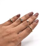 Pack Of 4 - Shiny Punk Style Golden Mid Ring Set - Small - Image 2