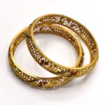 2 Imported Golden Artificial Bridal Bangles For Girls and Women - Image 2
