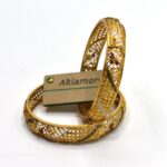 2 Imported Golden Artificial Bridal Bangles For Girls and Women - Image 4